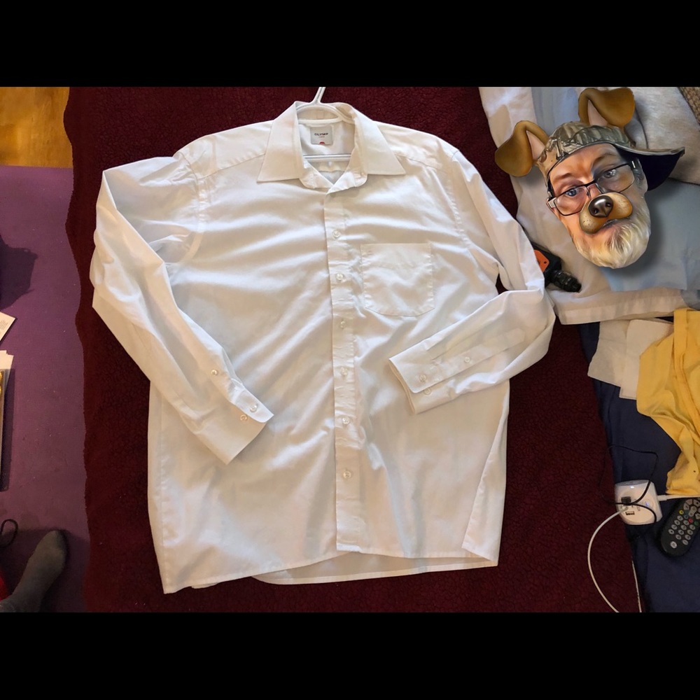 Olymp Luxor White Mens Dress Shirt Size 16.5 42